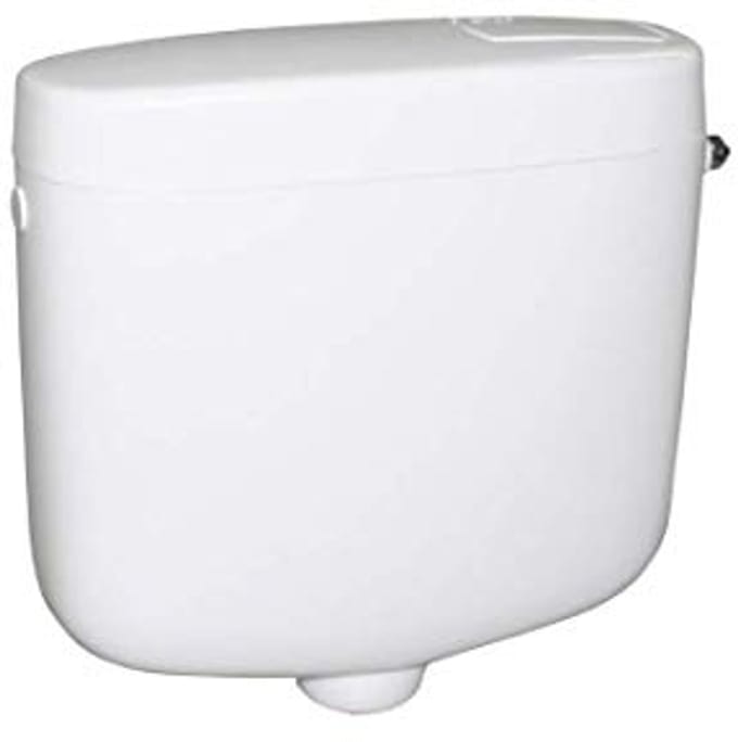 Spoelbak Diep Hangend 6 Liter met Start-Stop Techniek en Hoekventiel G 1/2 - Wit-Alpine