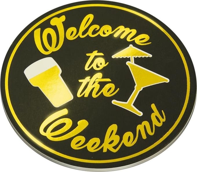 Glossy coasters - Welcome to the weekend