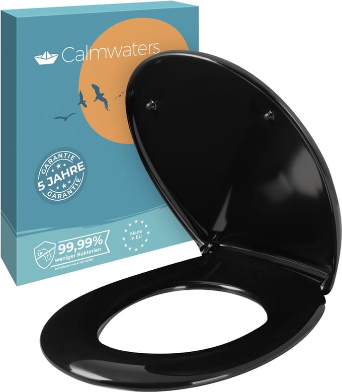 Calmwaters Original - WC-bril - Zwart - Duroplast - Softclose - Afneembaar