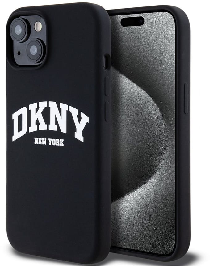 DKNY Silicone Arch Logo Back Case (MagSafe Compatible) - Geschikt voor Apple iPhone 14 (6.1") - Zwart