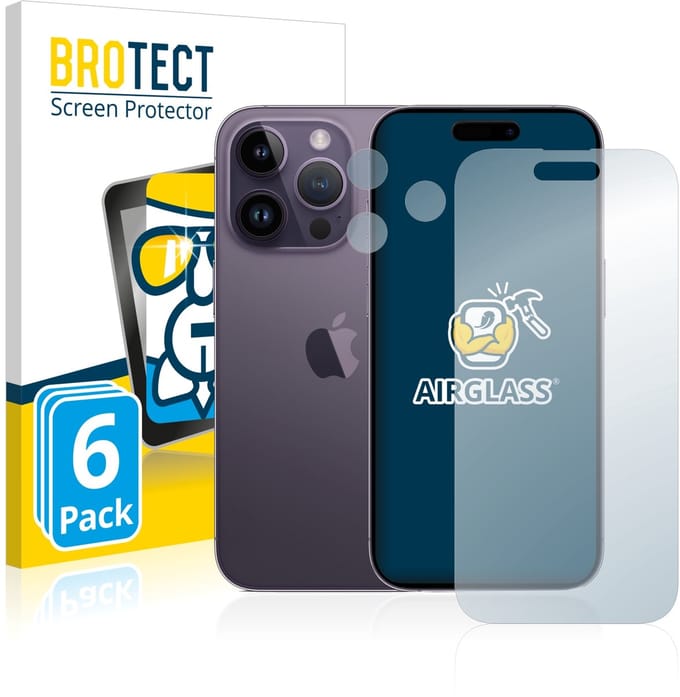 Screenprotector 6 Stuks voor Apple iPhone 14 Pro (Voor+Camera) Beschermglas transparant