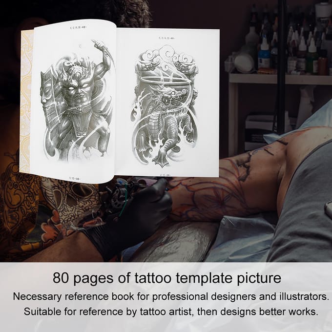 80 Pages Livre Modèle d'Entraînement Tatouage Liner Shader Image Livre de Tatouage Accessoire gray