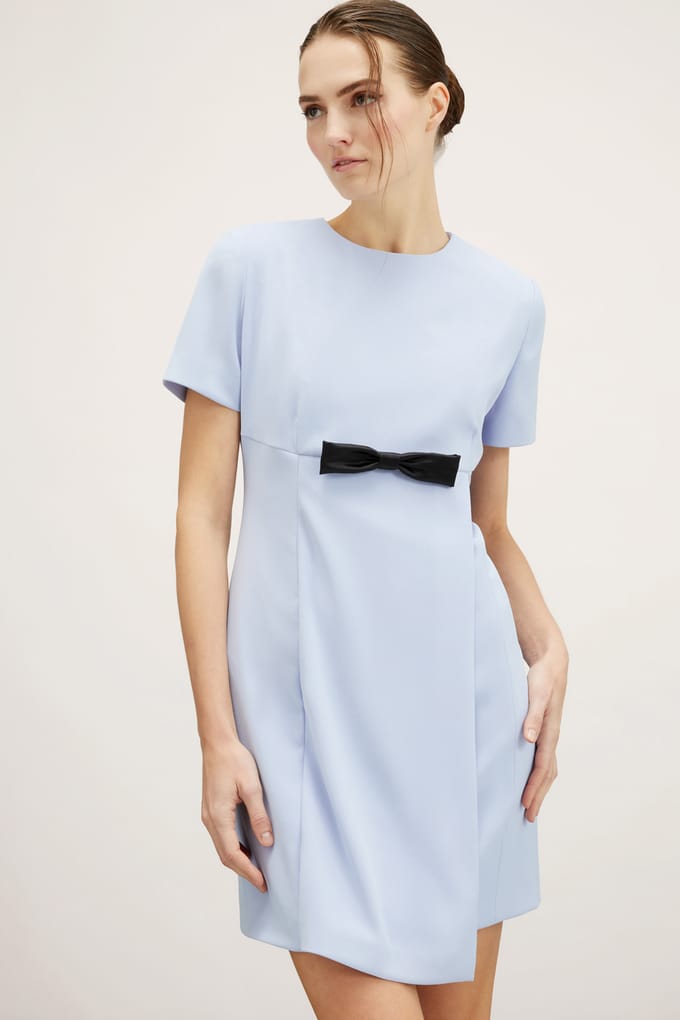 Motivi Sheath Dress With Bow Light Blue Maat: 44 | Mini Jurken Outlet | Dames | Blauw