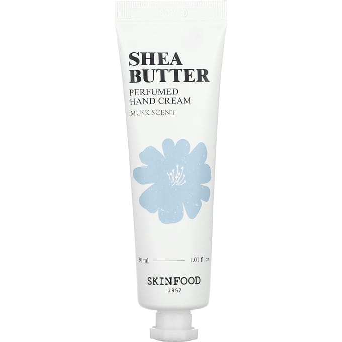 SKINFOOD, shea butter scented hand cream, musk, 30ml (1.01fl oz) white