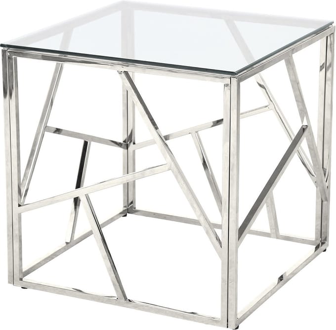 Salontafel Rabat Zilver - Metaal - Vierkant - 55x55cm - Hoogte 55 cm