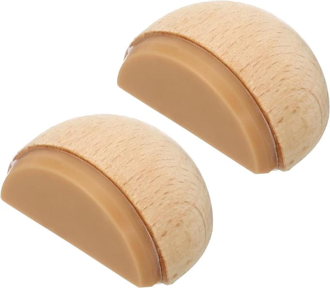 Deurstoppers - Deurwig set - Voorkom dichtslaan - Zelfklevend - 2 stuks - Houtkleurig