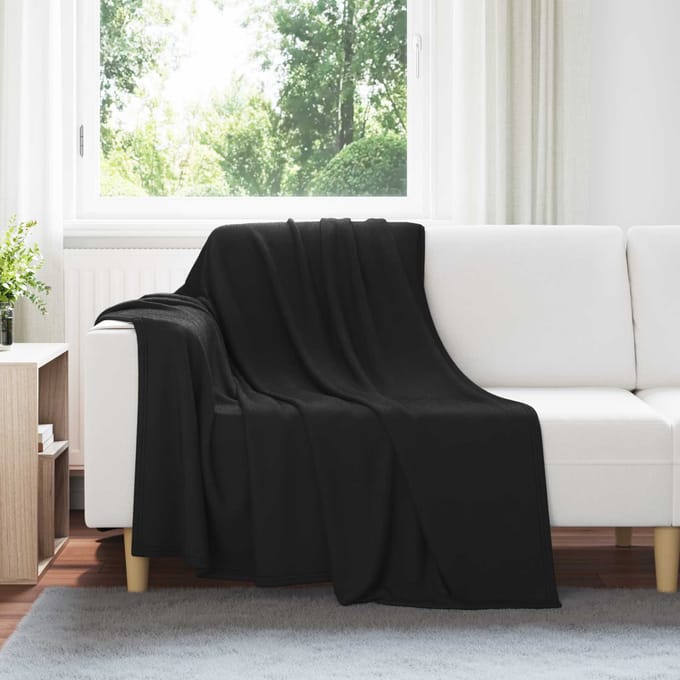 vidaXL - plaid - Zwart - 200 - x - 150 - cm - 0,42 - kg - Fleece
