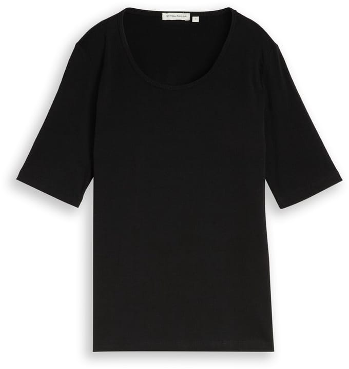 Tom Tailor - Basic T-shirt met ronde hals - Maat L - deep black