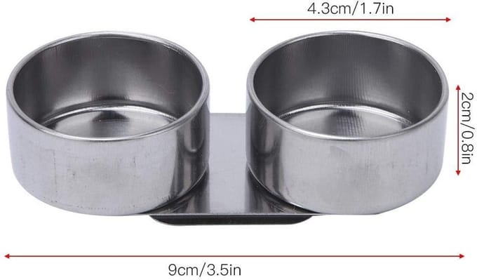 Dailygoods- Paletbeker Dubbele Dipper - Olieverf Pot - Roestvrij Staal - Afsluitbaar Deksel - Meng- en Bewaarfunctie - Compacte Afmetingen - Olieverfpot