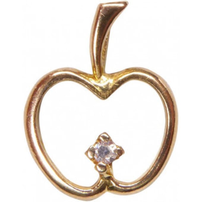 Gouden appel hanger met diamant