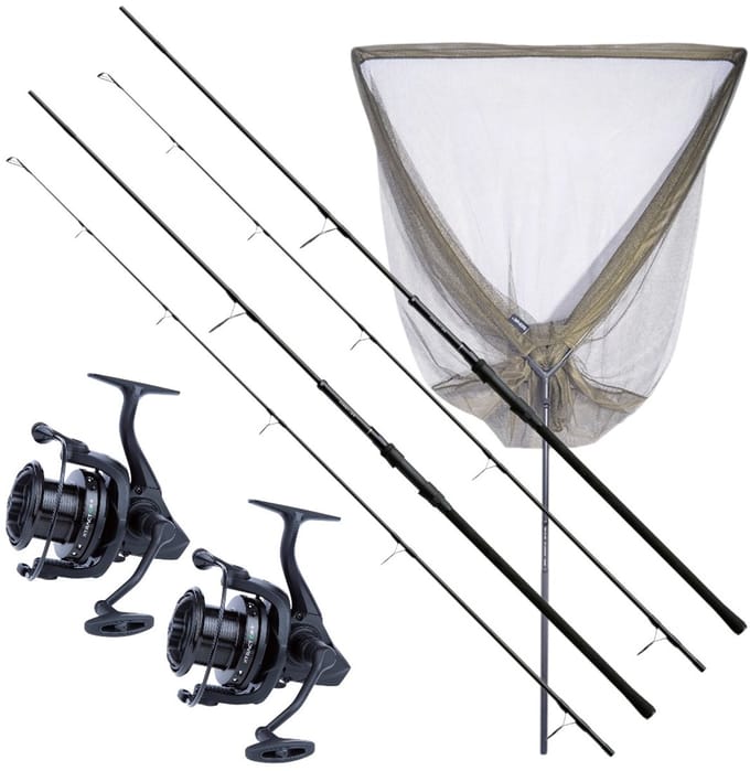 Sonik Xtractor+ 2 Rod Carp Kit 9ft (3.00lb) (Hengels+Molens+Schepnet) - Karper Set