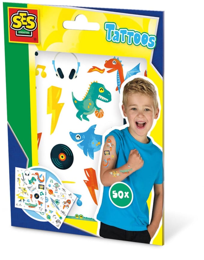 SES Creative – Tattoos voor kinderen – 50 metallic tatoeages – afwasbaar – vanaf 3 jaar