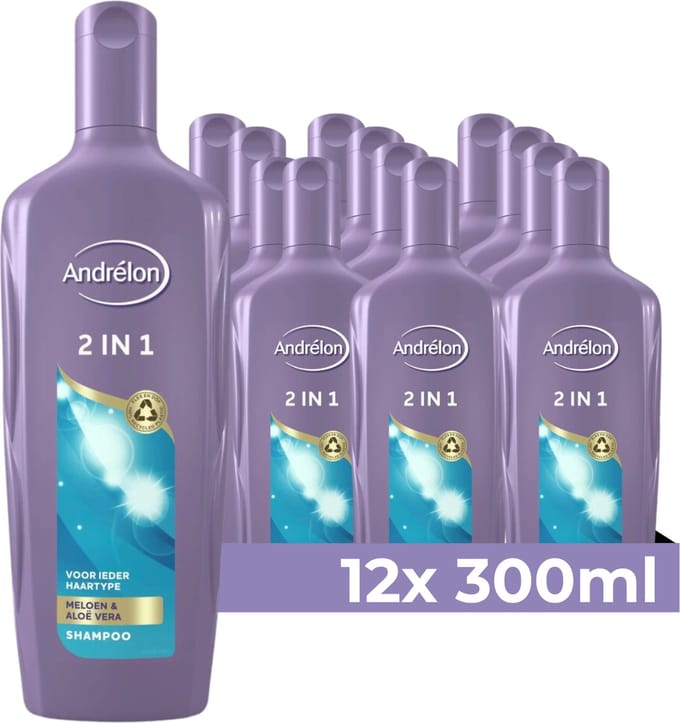 Andrélon 2in1 Shampoo - 12 x 300 ml - Voordeelverpakking