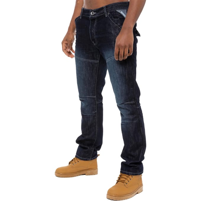 Enzo Denim Jeans Rechte Pijp Heren - Donkerblauw