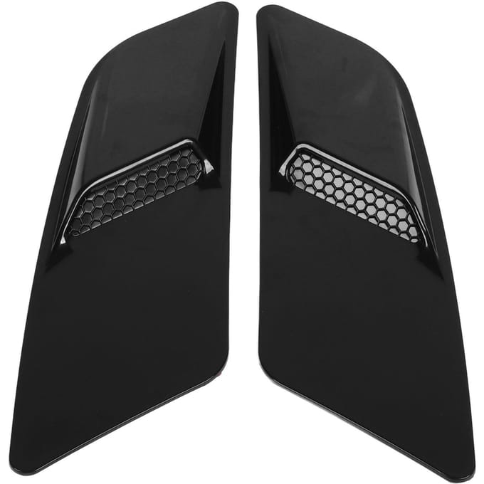 2 Stuks Motorkap Luchtgat Cover Voorzijde Motorkap Decoratie Vervanging voor Ford Mustang 2015 tot 2017 black