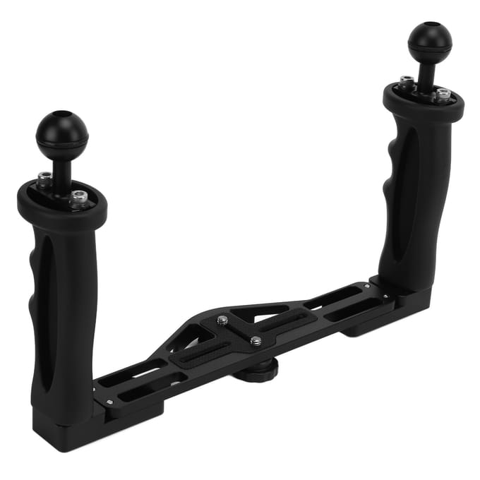 Dubbele Handgreep Stabilisator Rig Duiken Onderwater Camera Behuizing Case Tray Mount voor Nikon black