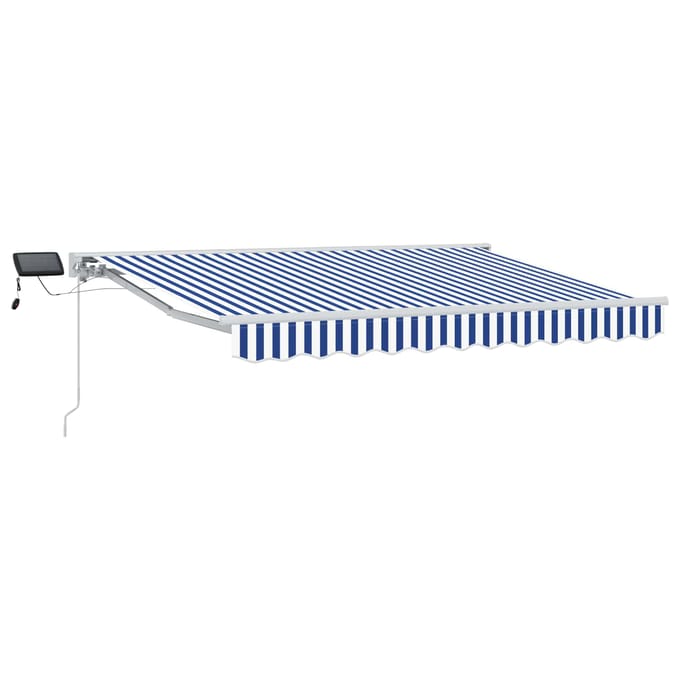 vidaXL - Handbediende - luifel - met - LED's - Blauw - en - Wit - 3 - x - 2,5 - m
