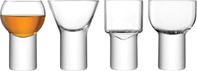 L.S.A. - Boris Likeurglas 60-90 ml Set van 4 Stuks Assorti - Glas - Transparant
