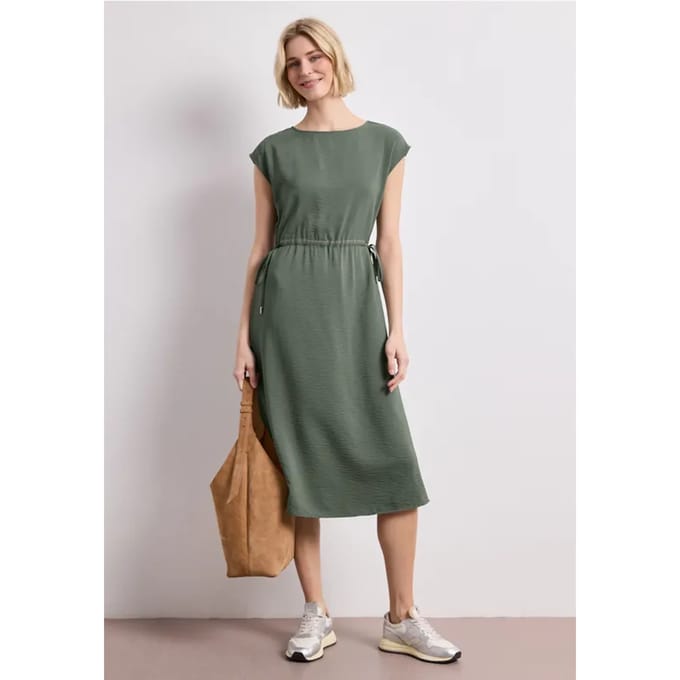 Midi-jurk met boothals
