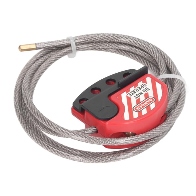 Cadenas à câble de consignation Dispositif de verrouillage réglable Acier inoxydable 4 trous de clé pour la gestion des réparations red