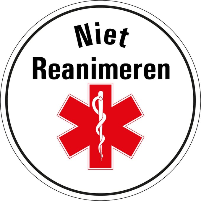 Niet reanimeren sticker 150 mm