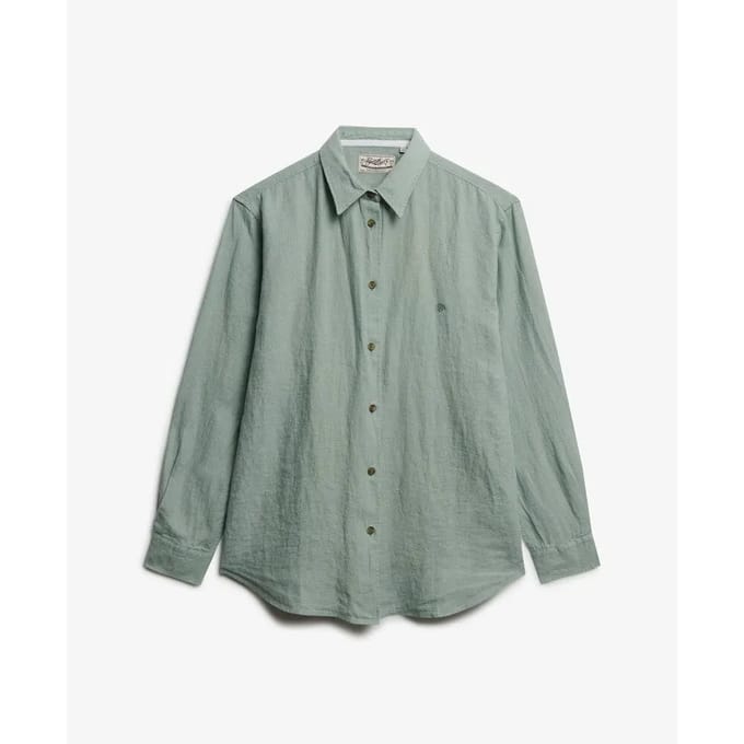 Dames lin lange mouwen blouse Superdry Boyfriend