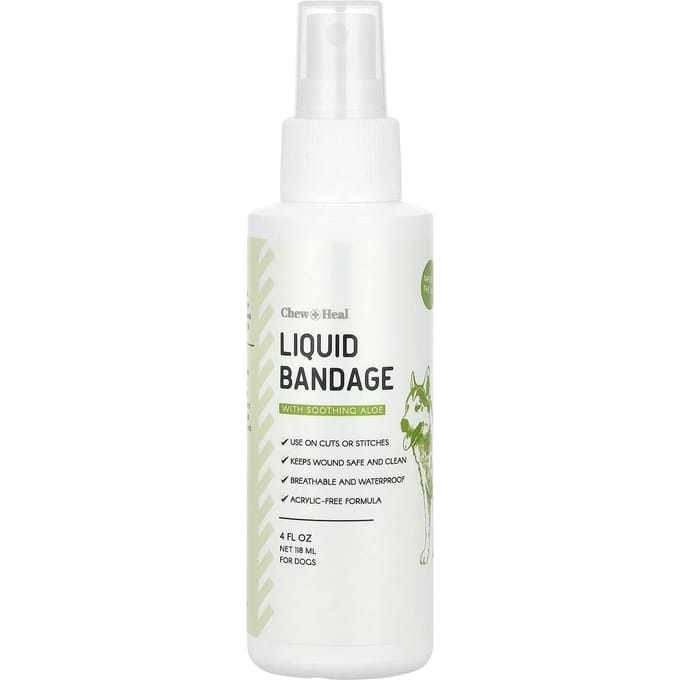 Chew + Heal, pansement liquide, pour chiens, 4 fl oz (118ml) white
