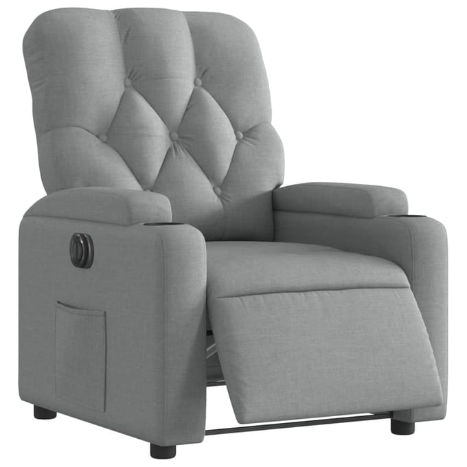 vidaXL - Fauteuil - elektrisch - verstelbaar - stof - lichtgrijs