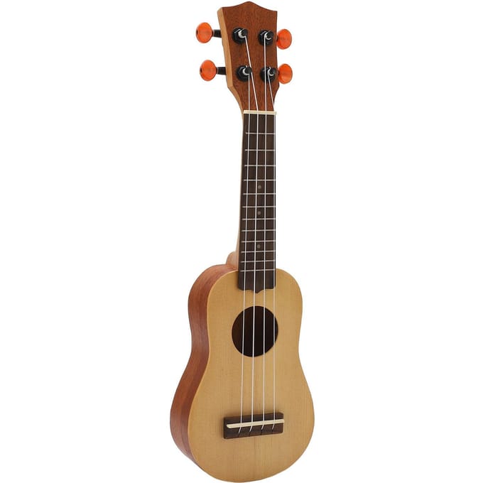 16 Inch Ukulele Massief Sparrenhout 4 Snaars Ukulele Mini Snaarinstrument voor Beginners black