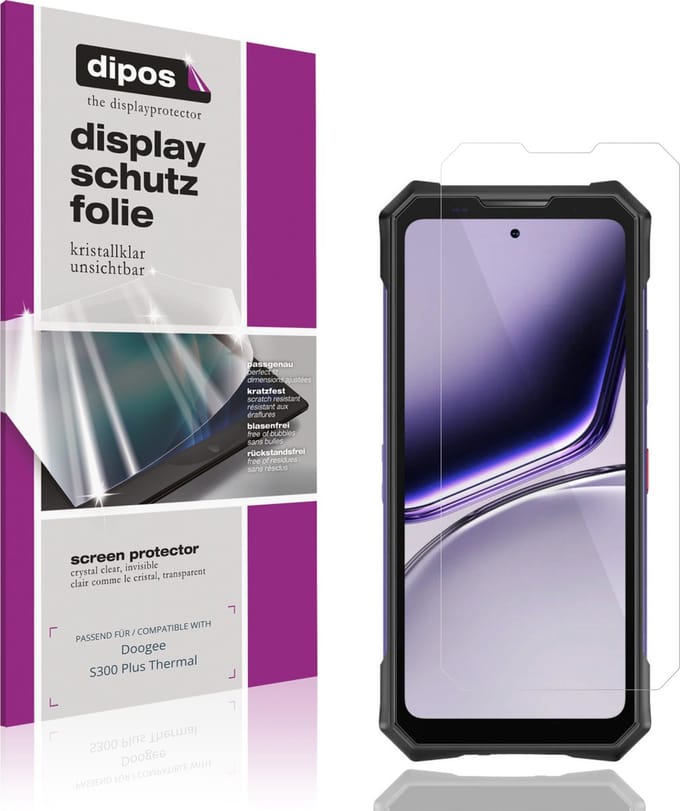 dipos – 4x Beschermfolie geschikt voor Doogee S300 Plus Thermal | Krasbestendige & heldere Screenprotector Ultra-Thin
