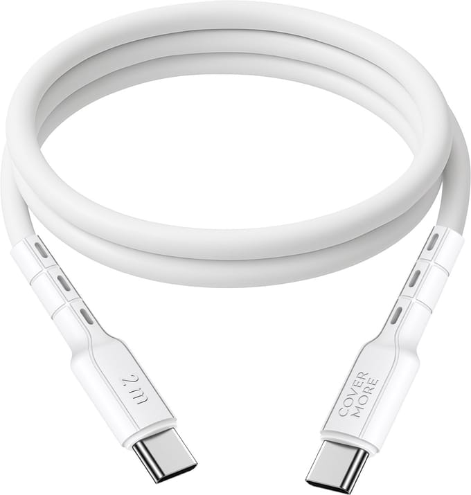 60w oplaadkabel - Usb C naar usb C - Snellader - Oplader - Kabel geschikt voor iPhone en iPad 17 16 15 14 pro max air plus - 2 meter - Lang - Flexibel - Wit