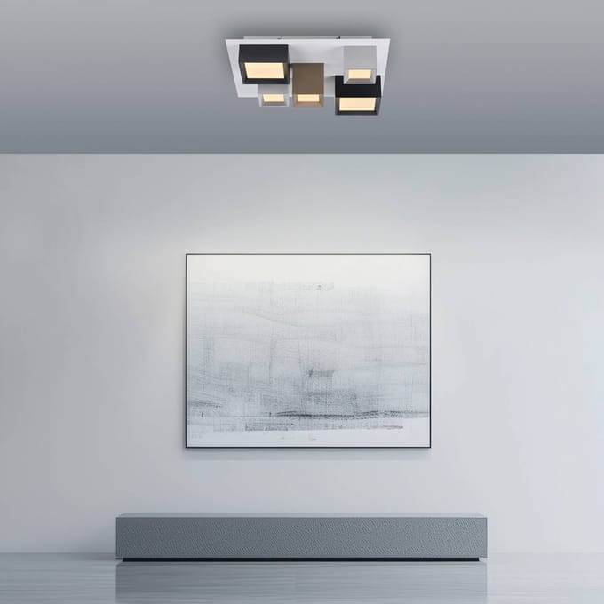 LED plafondlamp PURE Manhattan, meerkleurig, 5-lamps, CCT