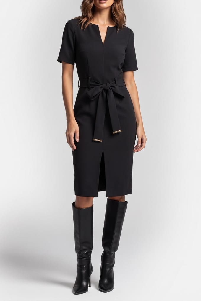 GUESS Bessy Slim Ss Midi D Jet Black A996 Größe: 36 | Midikleider Outlet | Damen | Schwarz