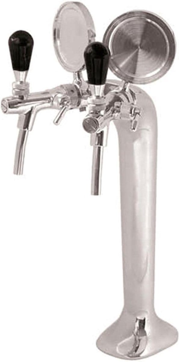 Complete Set - Tapzuil - Bierzuil - Beertower - chroom, met 2 tapkraan