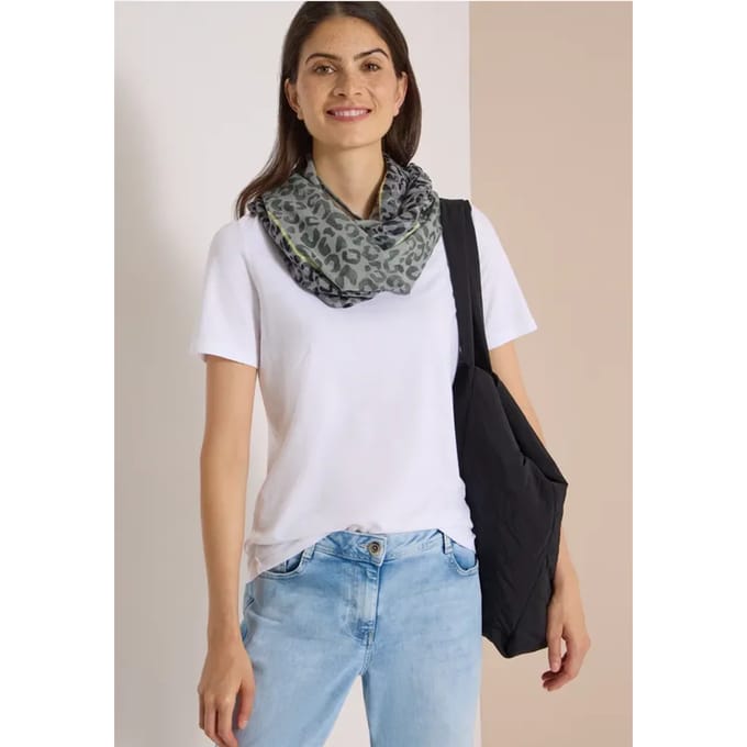 Loop-sjaal in uitgebleekte look met luipaardpatroon