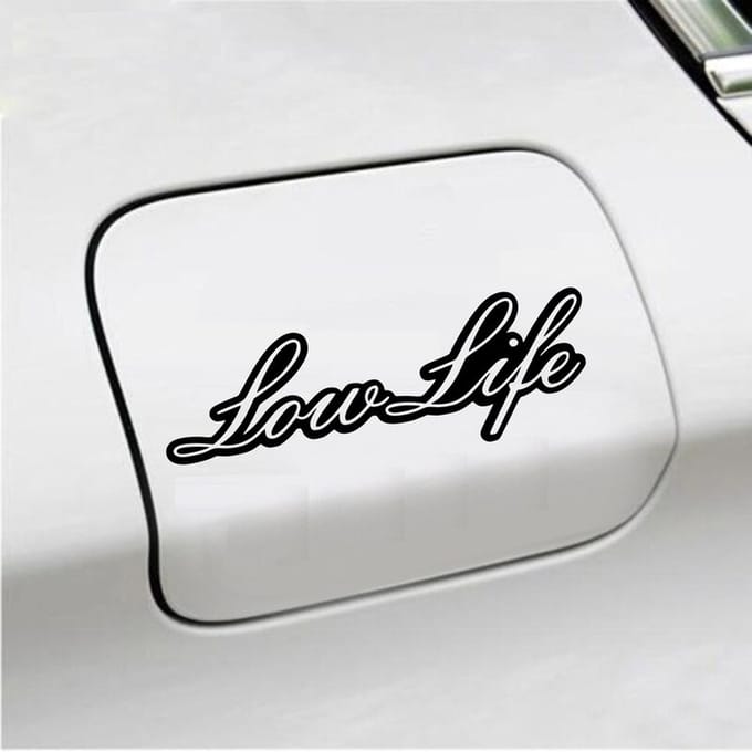 Bumpersticker - Low Life - 6,5 X 20 - Zwart