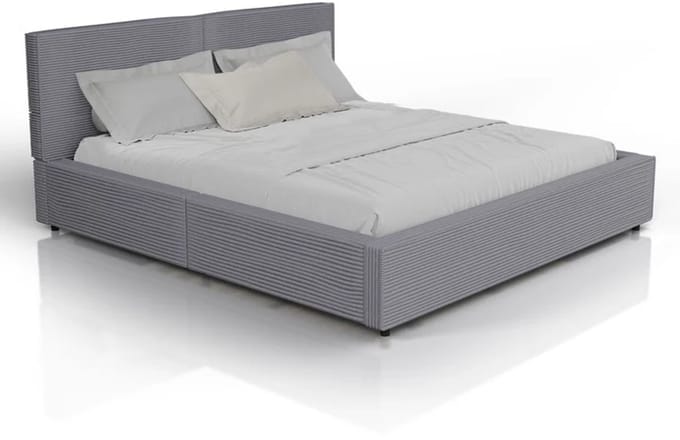 Gestoffeerd Bed Salerno - Corduroy - 180x200cm - Grijs