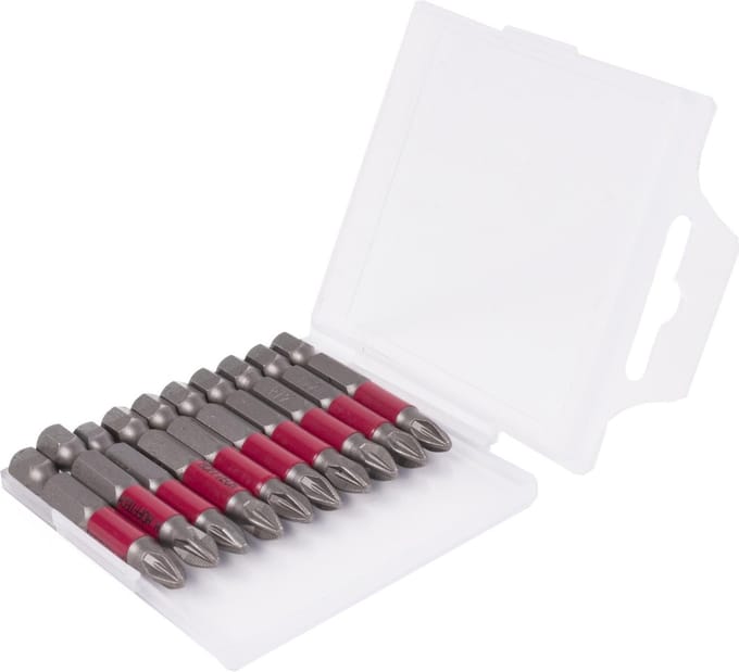 Hofftech Bitset - S2 Staal - PZ2 - 50 mm - 10 stuks - Anti-slip