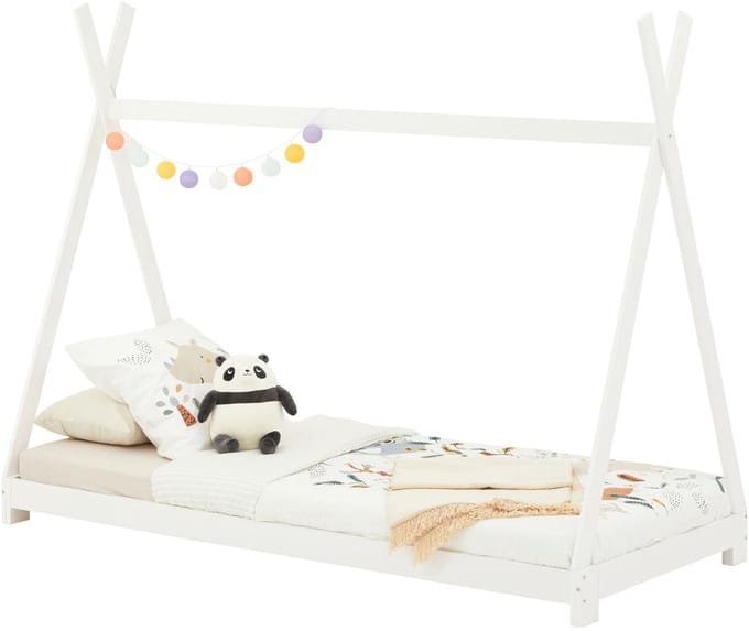Tipibed ELIN 90 x 200 cm van grenenhout - wit