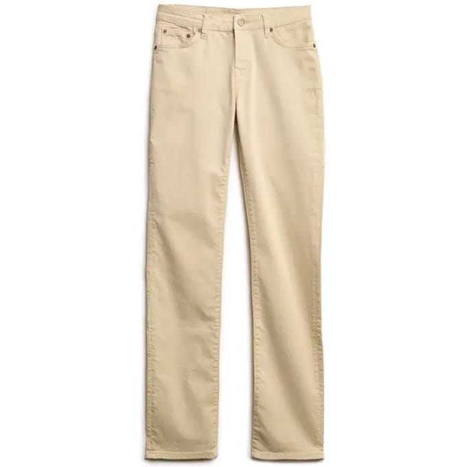 Superdry Mid Rise Slim Sateen Broek Crème Grootte: 32/30