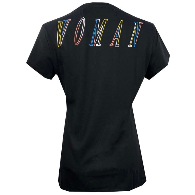 Gebroken wit dameslogo zwart T-shirt