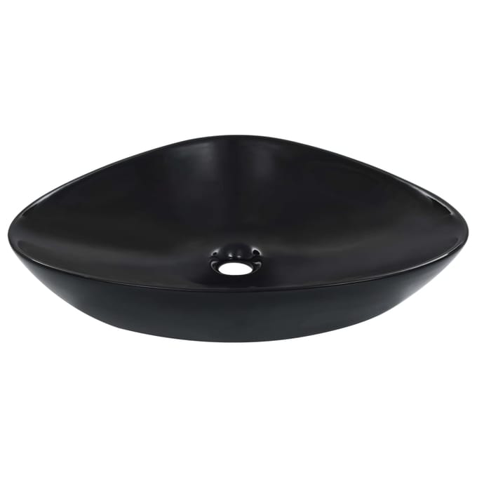 vidaXL - Wastafel - 58,5x39x14 - cm - keramiek - zwart