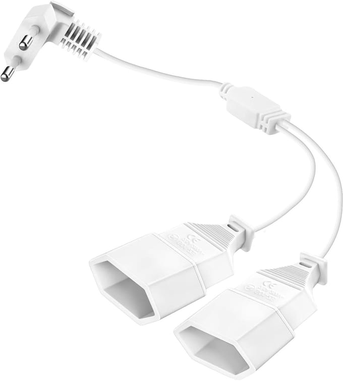 Verlengsnoer met Platte Stekker 90 Graden - 50 cm voor TV, Computer en Projector - 250 V / 2.5 A Max Vermogen