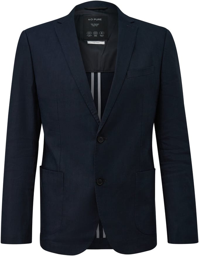 regular fit colbert van linnenmix