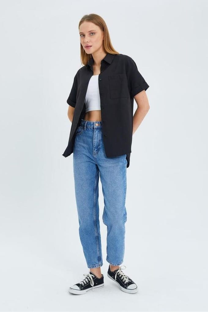 Korte Mouw Shirt met Zakken