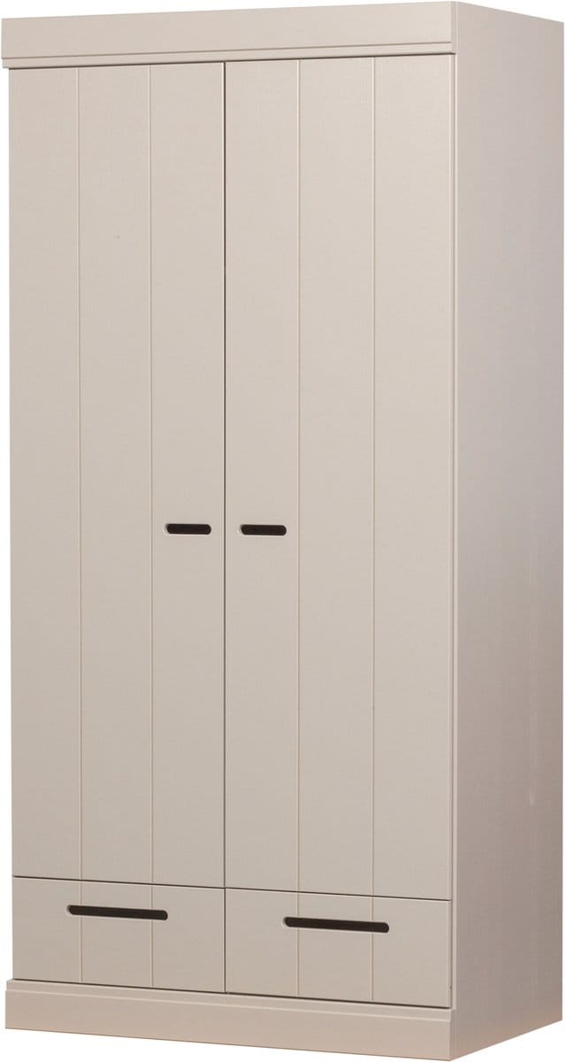 WOOOD Connect Kledingkast 2-Deurs met lade - Grenen - Dust - 195x94x53