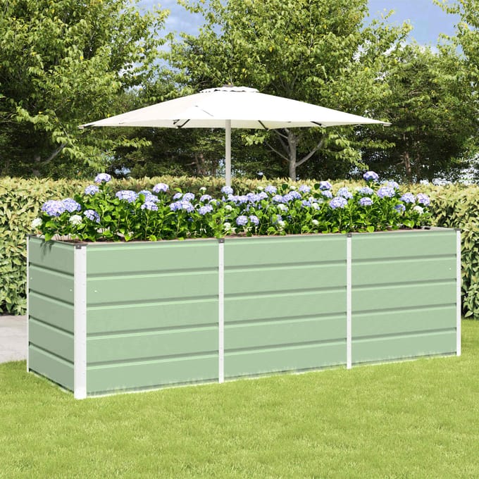 vidaXL - Plantenbak - Groen - 240 - x - 80 - x - 75 - cm - Staal