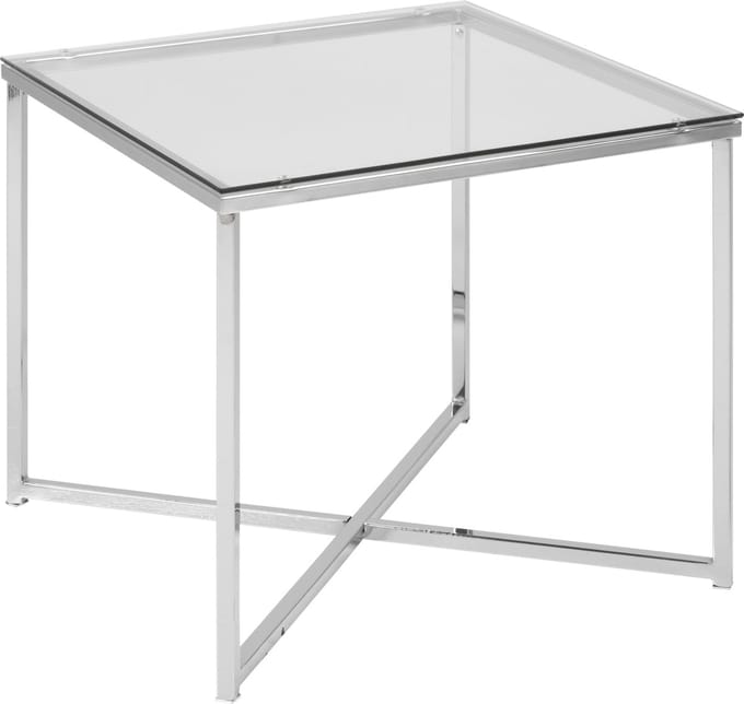 Meubelen-Online - Bijzettafel Criss - vierkant - helder glas
