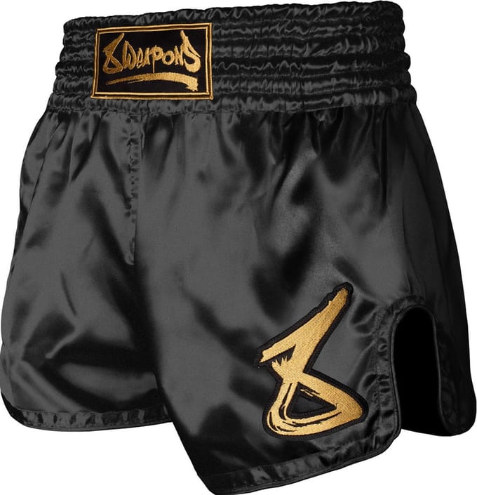 8 WEAPONS Strike Muay Thai Kickboxing Short Zwart Goud - S