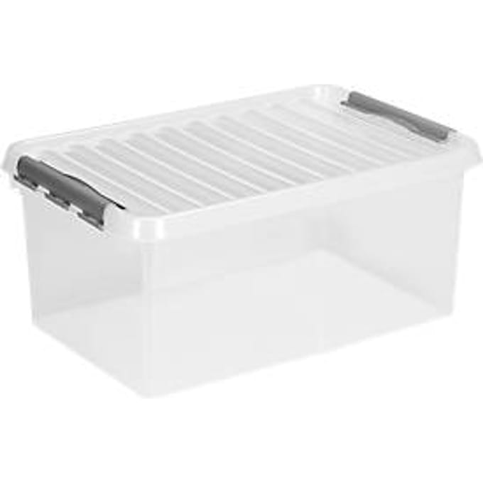 Opbergdoos Sunware Q-line - deksel - sluitclips - L 600 x B 400 x H 260 mm - 45 l